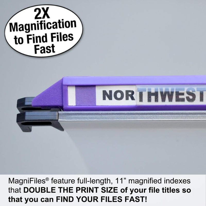 Ultimate Office MagniFile Hanging File Folders V- Bottom Letter Size with 11 inch Magnified Indexes That Double The Size of Your File Titles to Find Files Fast. (Set of 20 Frost) - Image 2